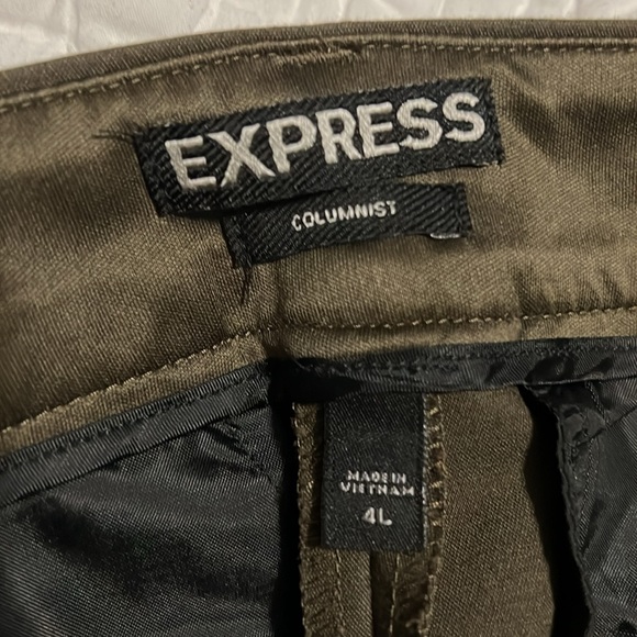 Express Columnist Cropped Pant- Olive Green - Picture 2 of 3